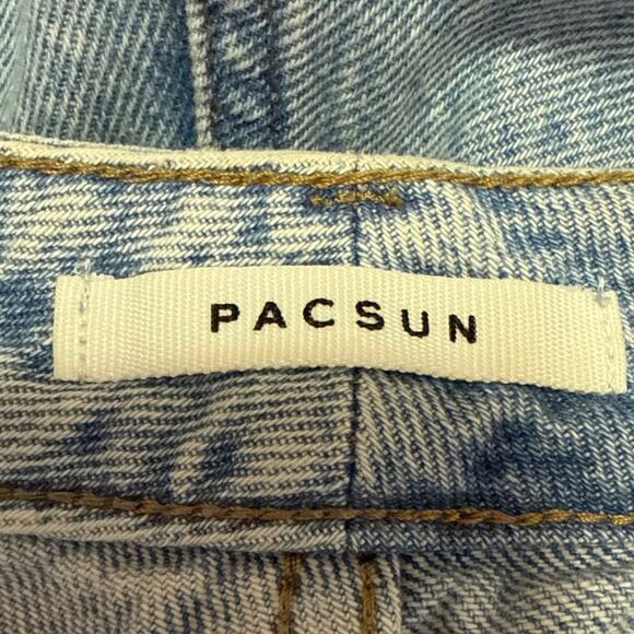 Pacsun Women's Blue Distressed Light Wash High Rise Straight Denim Jeans Size 29 - Picture 4 of 5